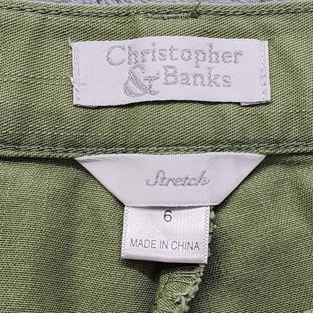 Vintage Christopher & Banks High‎ Rise Tapered Jeans Size 6 Green Stretch Denim